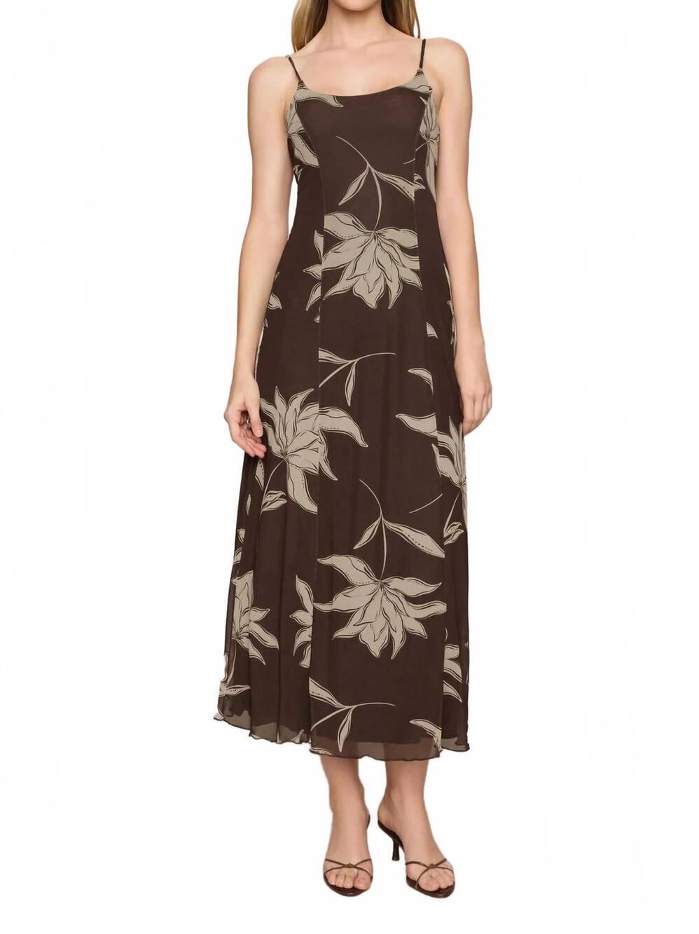 NEW Z SUPPLY charisma floral midi dress in chocolate brown